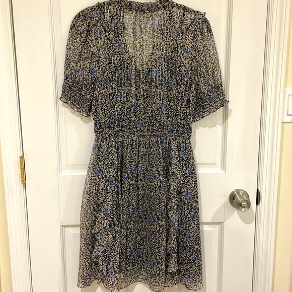 Shoshanna Short Sleeve Floral Dress with Metallic, size 0 - Picture 2 of 11